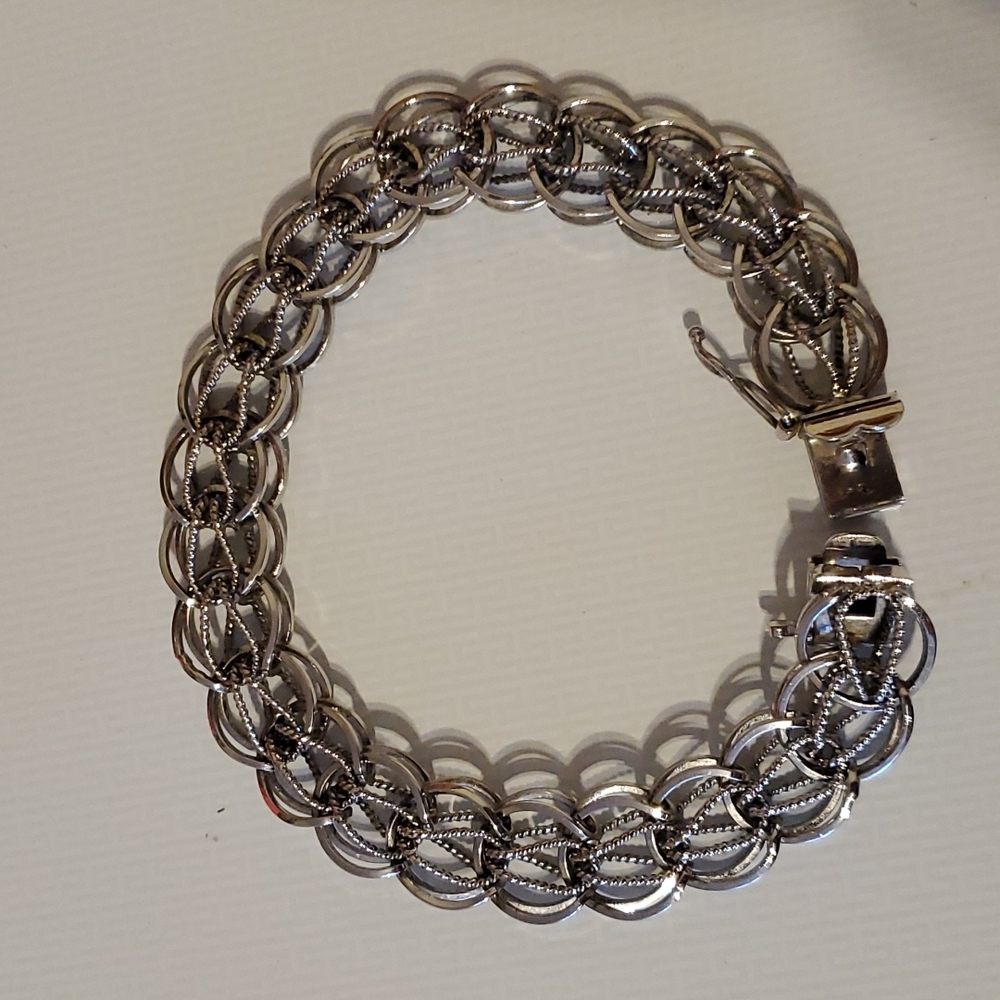 💚 Vintage Fancy silver bracelet - Picture 9 of 10